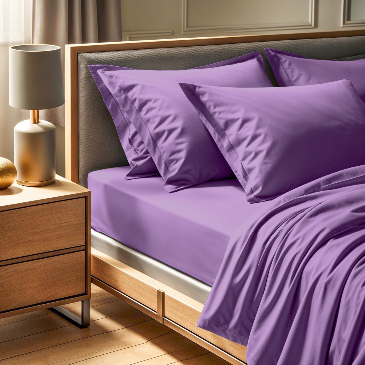 Cearceaf de pat cu elastic Ranforce Single Small (FR), L'essentiel Maison, Tonne Viole, Lila - imagine 5
